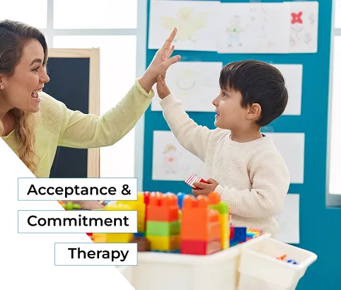 Therapist with a child performing ACT therapy