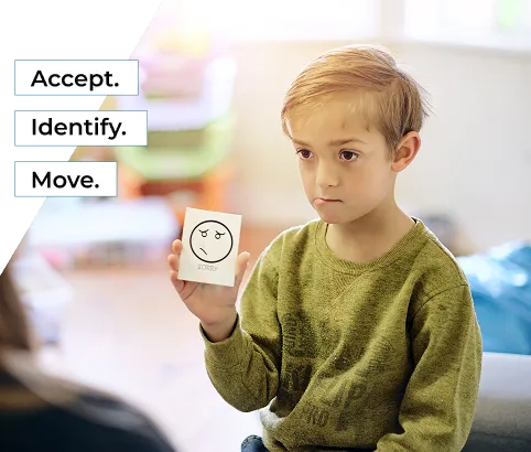 Therapist with a child performing AIM therapy