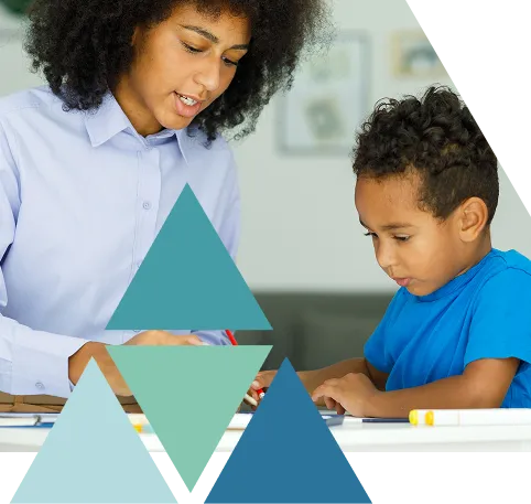 Therapist with a child performing PEAK therapy