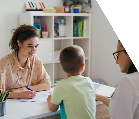 Therapist with a child performing ACT therapy